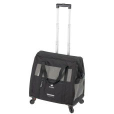 Переноска-коляска для собак и кошек VOYAGER TROLLEY 450 BLACK, нейлон (46 x 26 x h 48 cm), с телескопической ручкой и вращающимися колесами, водонепроницаемая