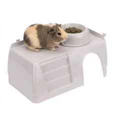 Небольшой пластиковый домик с кормушкой PUB 3253 WITH FEEDING BOWL для клеток для морских свинок