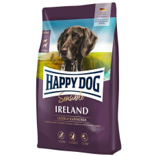 Корм Happy Dog Supreme Sensible Irеland с лососем и кроликом для нормализации линьки и здоровья кожи и шерсти собак средних пород от 11 кг, 12,5кг