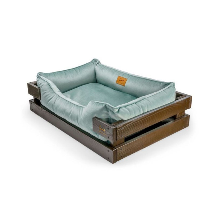 Лежак Dreamer Brown + Tiffany Velur з дерев'яним каркасом