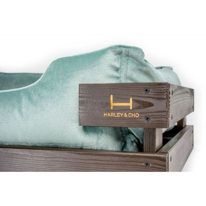 Лежак Dreamer Brown + Tiffany Velur з дерев'яним каркасом