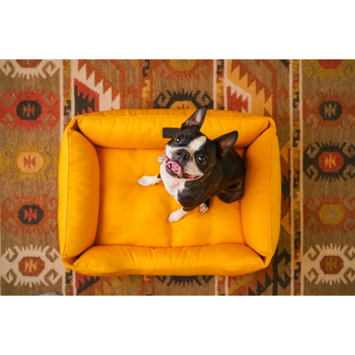 Мягкий лежак Dreamer Mustard с бортами со съемным чехлом S 60 х 40 cm