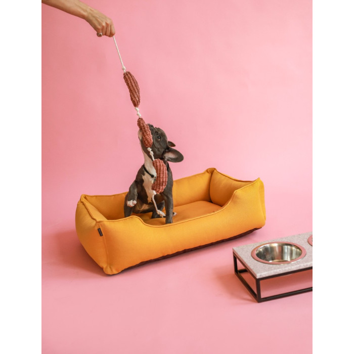 Мягкий лежак Dreamer Mustard с бортами со съемным чехлом S 60 х 40 cm