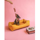Мягкий лежак Dreamer Mustard с бортами со съемным чехлом S 60 х 40 cm