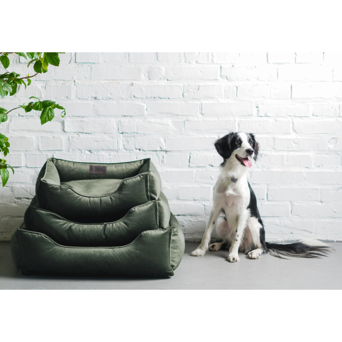 Лежак Dreamer Velour Green со съемным чехлом S (60x45 cm)