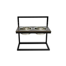 Миски з регульованою висотою зі стільницею з натурального дерева Lift Brown wood + Black