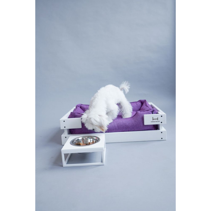 Стійка миска на підставці Lunch Bar White wood + White S 18x18x7см / 0,45 л