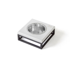 Устойчивая миска на подставке Lunch Bar White wood + Black S 18x18x7см / 0,45 л