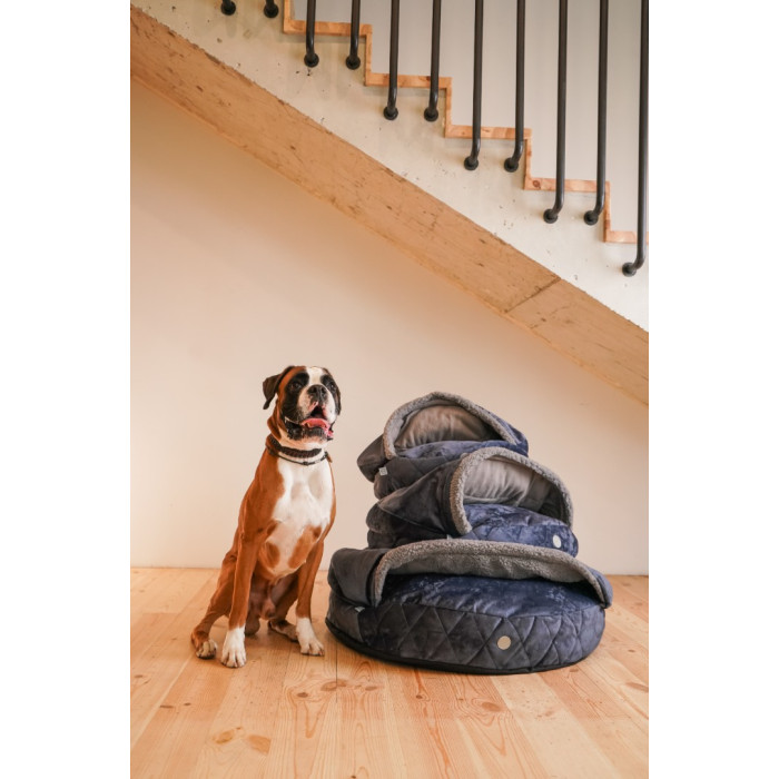 Круглый лежак с капюшоном Cover Royal Blue L / 90 cm