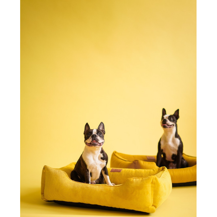 Лежак Dreamer Yellow Velvet со съемным чехлом XL 110 х 70 cm