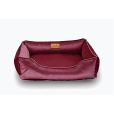 Лежак Dreamer Velour Wine со съемным чехлом L (90x60 cm)