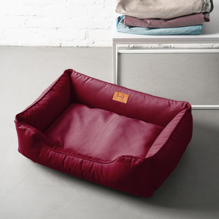 Лежак Dreamer Velour Wine со съемным чехлом M (70x50 cm)