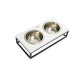 Миски на подставке Lunch Bar Wood White Wood + Black, белое дерево с черным металом XS 28x14x5см