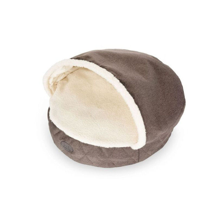 Круглый лежак с капюшоном Cover Brown M / 65 cm