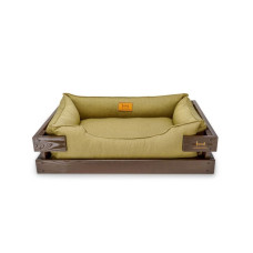 Лежак Dreamer Brown-Olive с деревянным каркасом