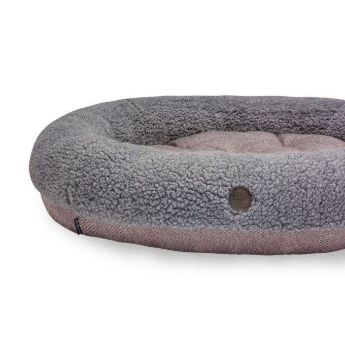 Овальный лежак Bagel Fur Gray M 75х65 