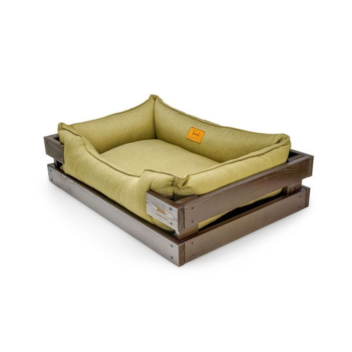Лежак Dreamer Brown-Olive с деревянным каркасом