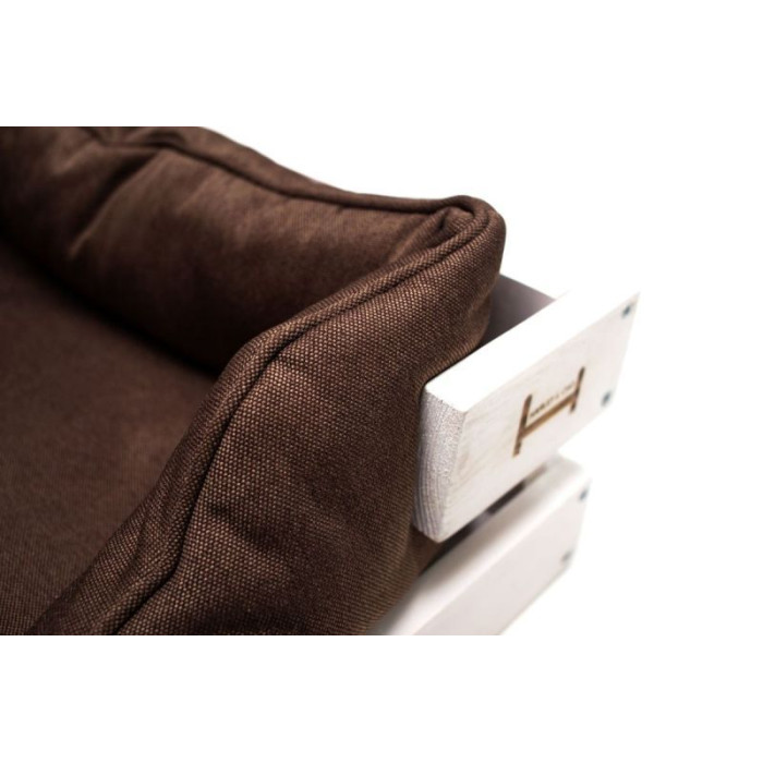 Лежак Dreamer White-Brown с деревянным каркасом