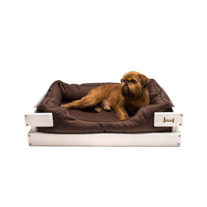 Лежак Dreamer White-Brown с деревянным каркасом