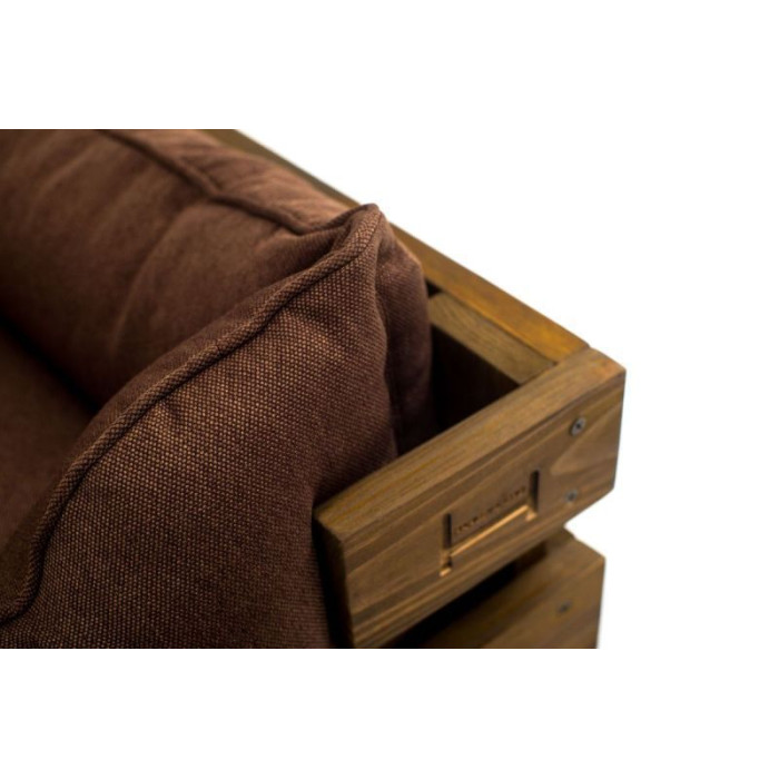 Лежак Dreamer Nature-Brown з дерев'яним каркасом