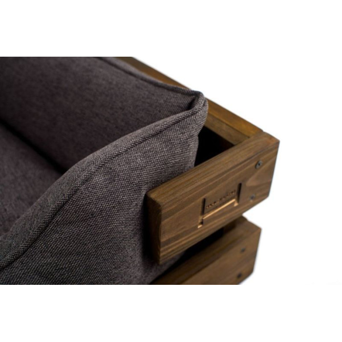 Лежак Dreamer Nature-Gray з дерев'яним каркасом