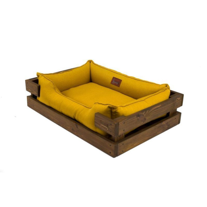 Лежак Dreamer Nature-Mustard с деревянным каркасом
