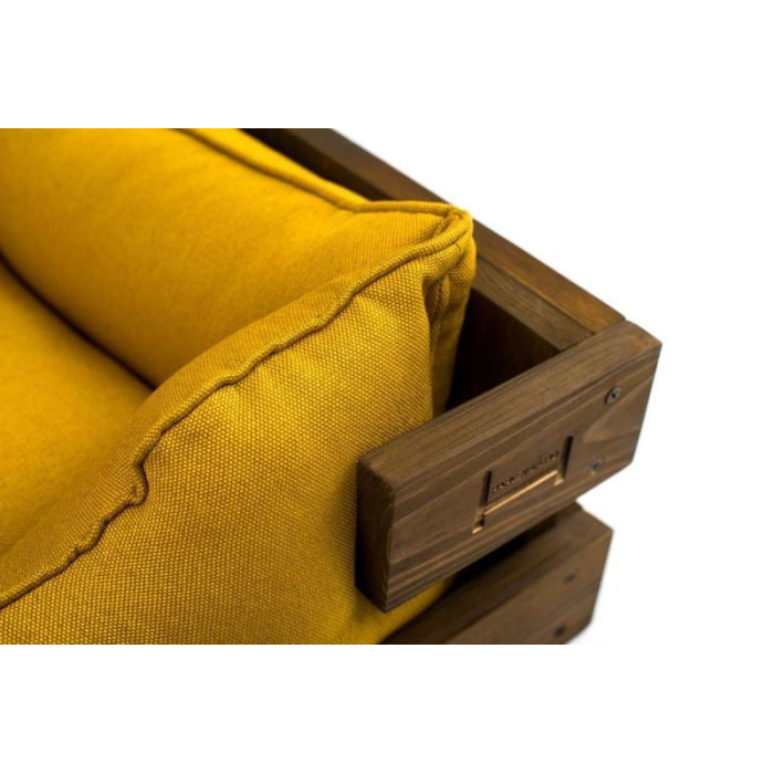 Лежак Dreamer Nature-Mustard с деревянным каркасом