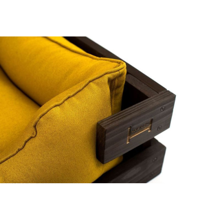 Лежак Dreamer Brown-Mustard с деревянным каркасом