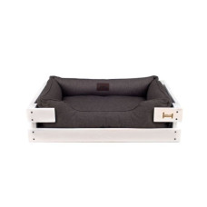 Лежак Dreamer White-Gray с деревянным каркасом