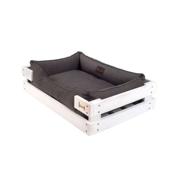 Лежак Dreamer White-Gray з дерев'яним каркасом