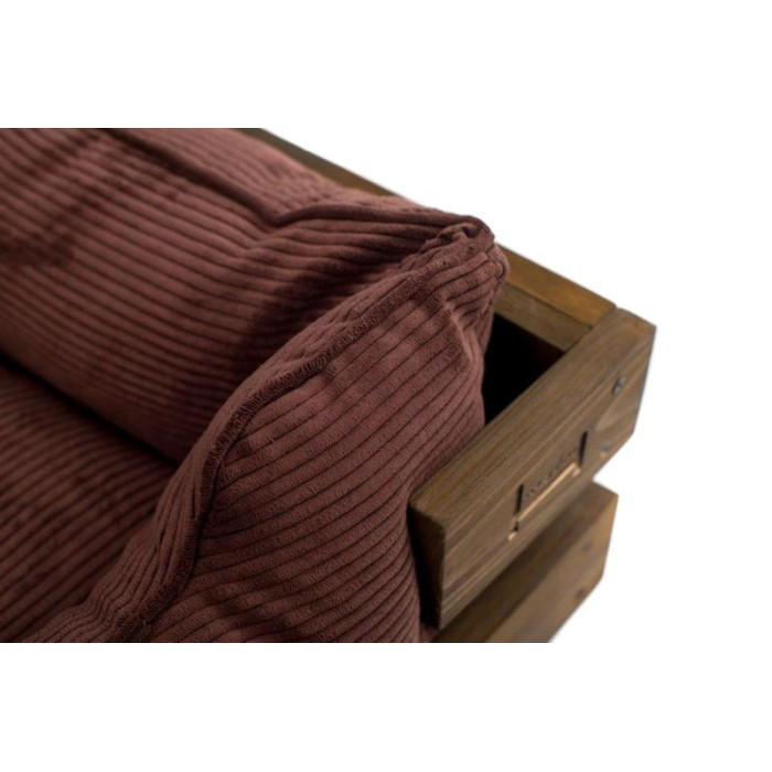 Лежак Dreamer Nature + Brown Velvet із дерев'яним каркасом