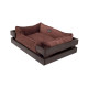 Лежак Dreamer Brown + Brown Velvet с деревянным каркасом