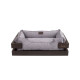 Лежак Dreamer Brown + Gray Velvet с деревянным каркасом