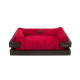 Лежак Dreamer Brown + Red Velvet із дерев'яним каркасом