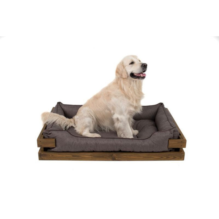 Лежак Dreamer Nature-Gray з дерев'яним каркасом