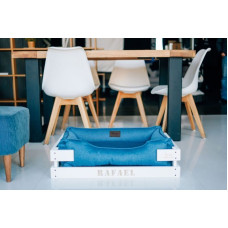 Лежак Dreamer White-Denim с деревянным каркасом