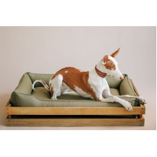 Лежак Dreamer Nature-Olive с деревянным каркасом