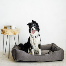 Мягкий лежак Dreamer Gray с бортами со съемным чехлом S 60 х 40 cm