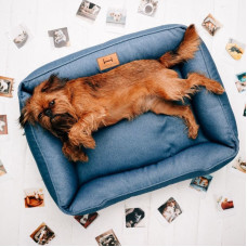 Мягкий лежак Dreamer Denim с бортами со съемным чехлом S 60 х 40 cm