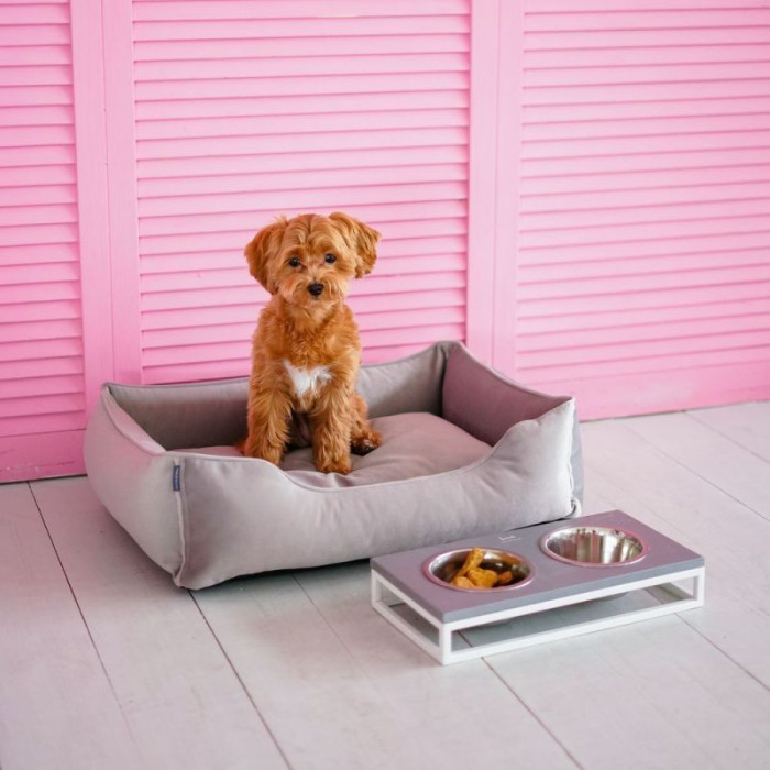 Лежак Dreamer Velour Gray зі знімним чохлом M (70x50 cm)