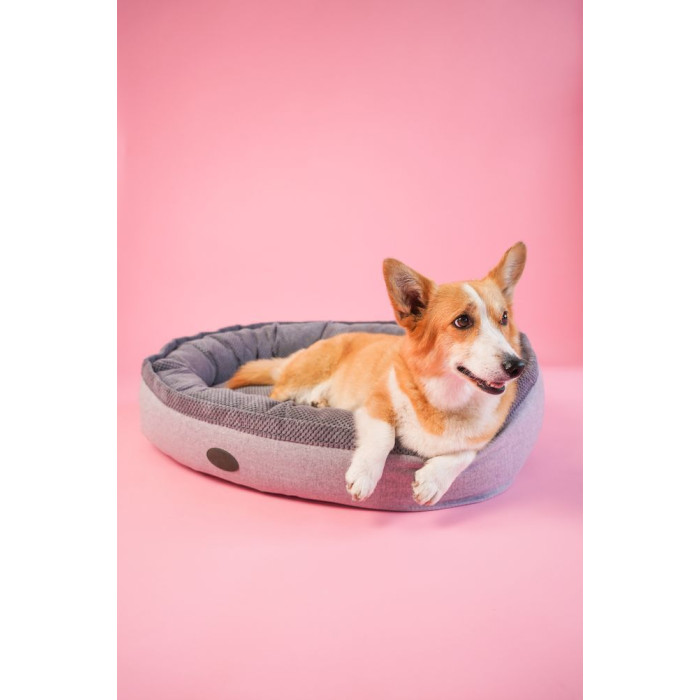 Овальний лежак Donut Soft Touch Gray L 100*70 см