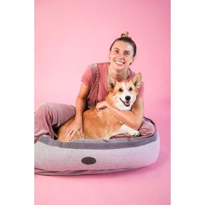 Овальний лежак Donut Soft Touch Gray L 100*70 см