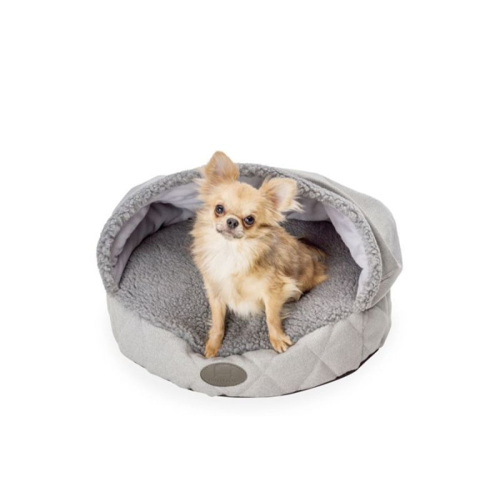 Круглый лежак с капюшоном Cover Silver L / 90 cm