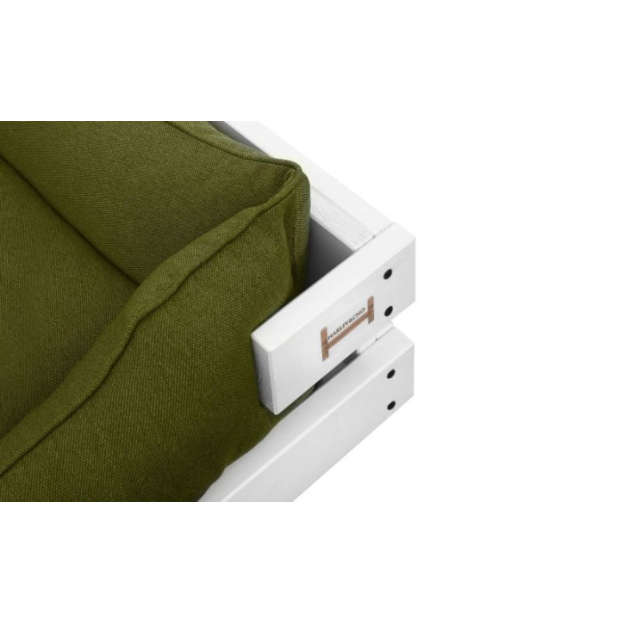 Лежак Dreamer White-Olive з дерев'яним каркасом