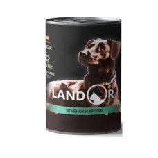 Влажный корм для пожилых собак LANDOR с ягненком и кроликом, 400 г