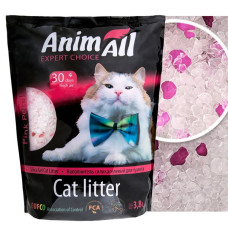 Cиликагелевый наполнитель AnimAll для кошачьего туалета, розовый лепесток 1,6 кг/3,8 л