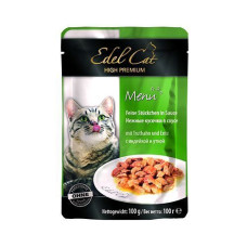 Консервы Edel Cat mit Truthahn und Ente - кусочки в соусе,  утка и индейка, пауч 100г