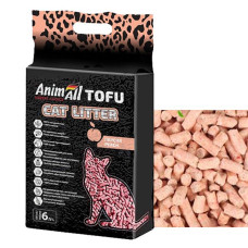 Гранулированный наполнитель AnimAll Tofu из сои для кошачьего туалета, персик 2,6кг/6 л