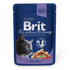 Влажный корм для кошек Brit Premium Cat Cod Fish pouch, треска, 100г