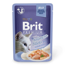 Вологий корм для котів Brit Premium Cat Salmon Fillets Jelly pouch, філе лосося в желе